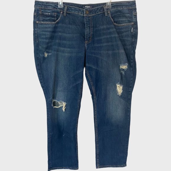 Silver Jeans Sam Boyfriend Jeans Women's Size 22 Blue Slim Fit